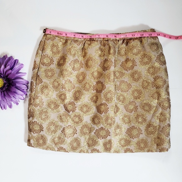 J. Crew Jacquard Metallic Goldenrod Mini Skirt - Picture 6 of 8